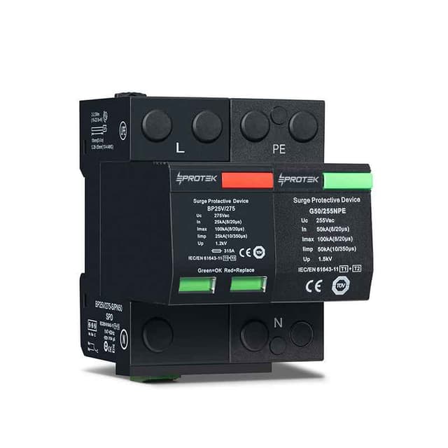 T1+T2 Iimp 25kA Imax 100kA - EP1-25 Series